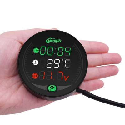 Led 5-in-1 Meter For Time/ Temperature /Voltage Display/Stopwatch/Usb charger multi function Car Motorcycle Meter